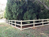 <b>Pressure Treated 3 Rail Ranch Rail Fence with Mesh</b>